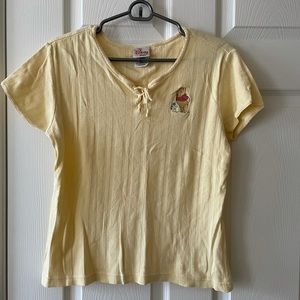 VINTAGE Disney Pooh shirt, embroidered, yellow!